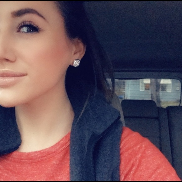 Royal & Silver Stainless Druzy Stone Stud Earrings - Picture 2 of 2